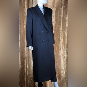 FLEURETTE For Neiman Marcus 100% camel hair, black full length coat size 12 / 14